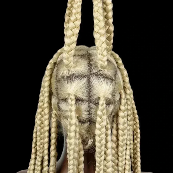 Braided full lace wig, knotless box braids, long  medium Braids, blond wig NWT - Picture 3 of 13